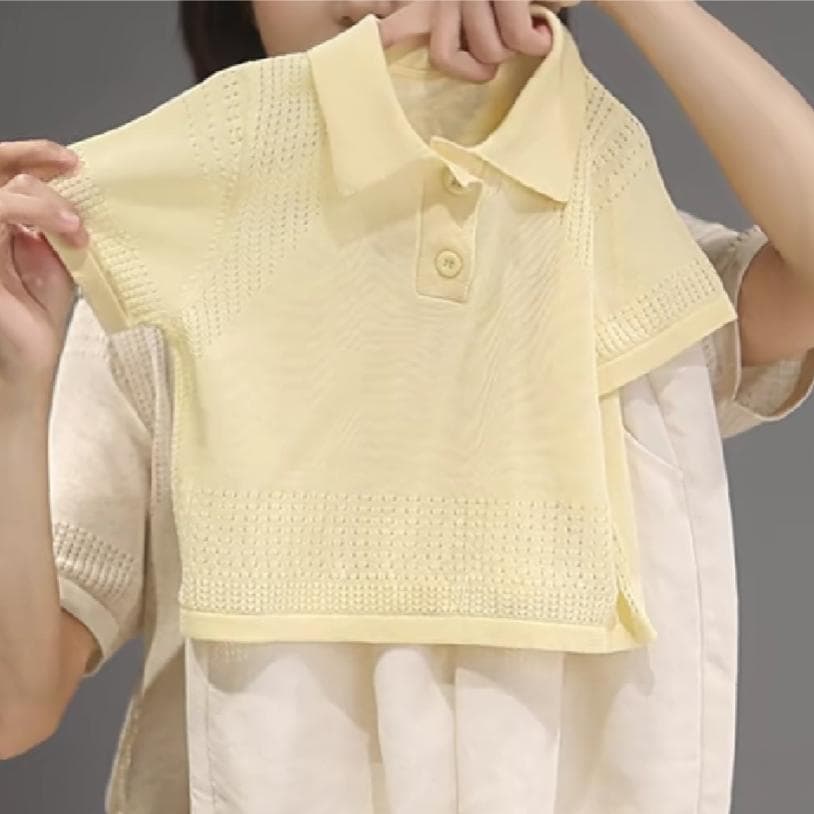 Summer Linen Hollow-Out Knit Sweater T-Shirt Top Baby Boys and Girls Vest Summer Outfit Unisex Baby Undershirt