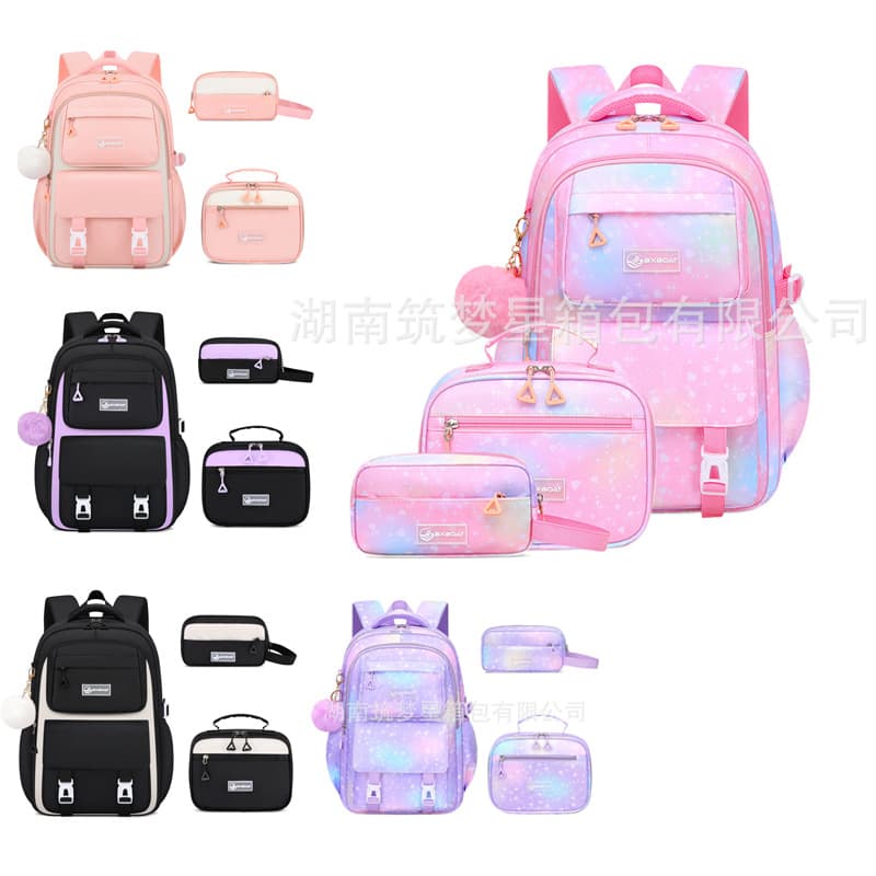New Amazon School Bag for Elementary and Middle School Students, 3-Piece Set, Lightweight, Pressure-Relieving, Waterproof Backpack