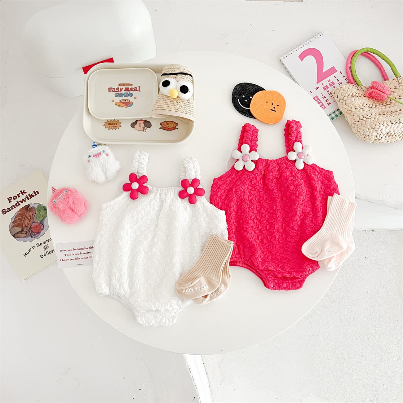 Princess Style Baby Girl Outfit Designer Cotton Romper Suit for One Month Celebration Designer Series Infant Clothing