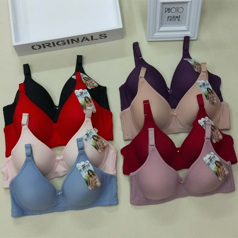 Zimanna Middle-aged and Elderly Bra for Mothers Smooth Surface Thin Cup Traditional Style Two-row Hook Bra
