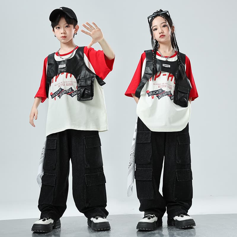 hip-hop street dance children's clothing hip-hop boys drum set children's performance suit girls jazz dance performance clothing trendy clothing