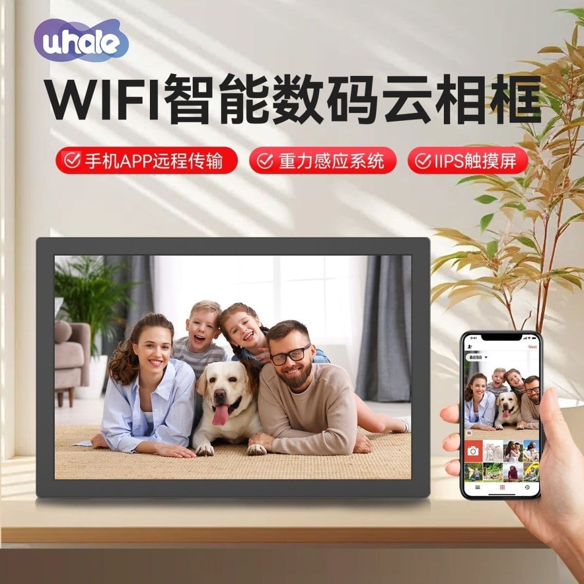 Cross-border cloud photo frame, 10.1-inch digital touch screen photo frame, remote wireless transmission via mobile phone, electronic photo album gift box.