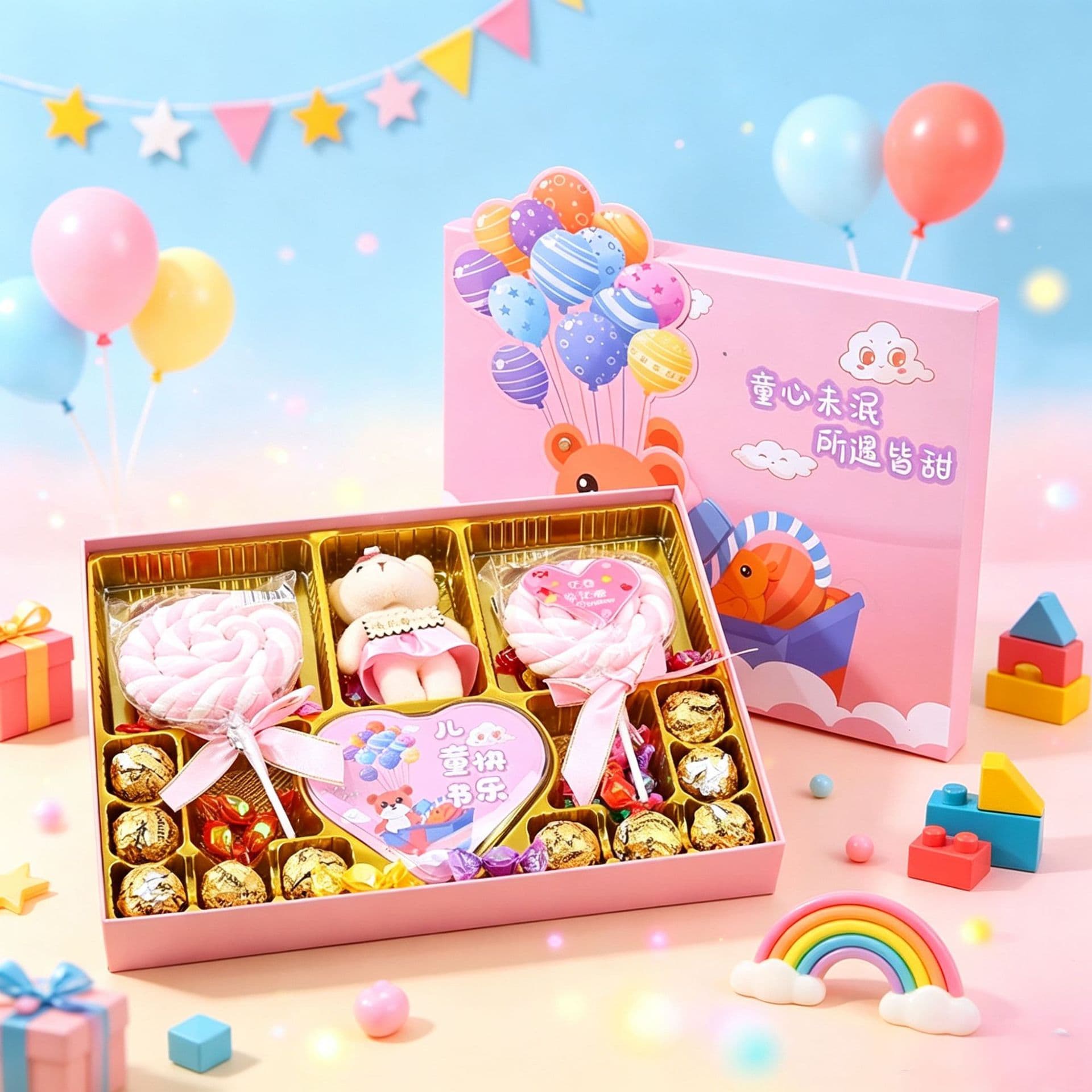 Children's Day Birthday Chocolate Gift Box Candy Marshmallow Snacks Gift Box Kids 61 Gift Empty Box
