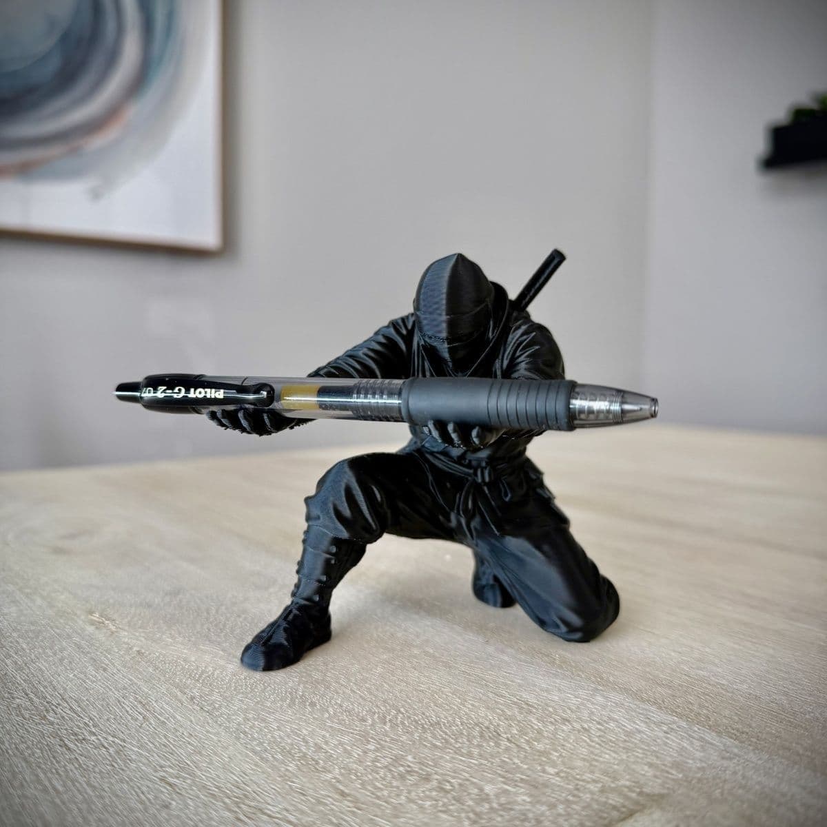 Ninja 3D Printed Figurine Pen Holder Desk Organizer Creative Desktop Decoration