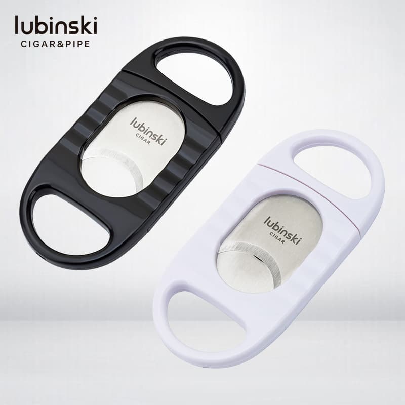 LUBINSKI portable plastic cigar cutter/stainless steel cigar cutter/double-blade cigar scissors
