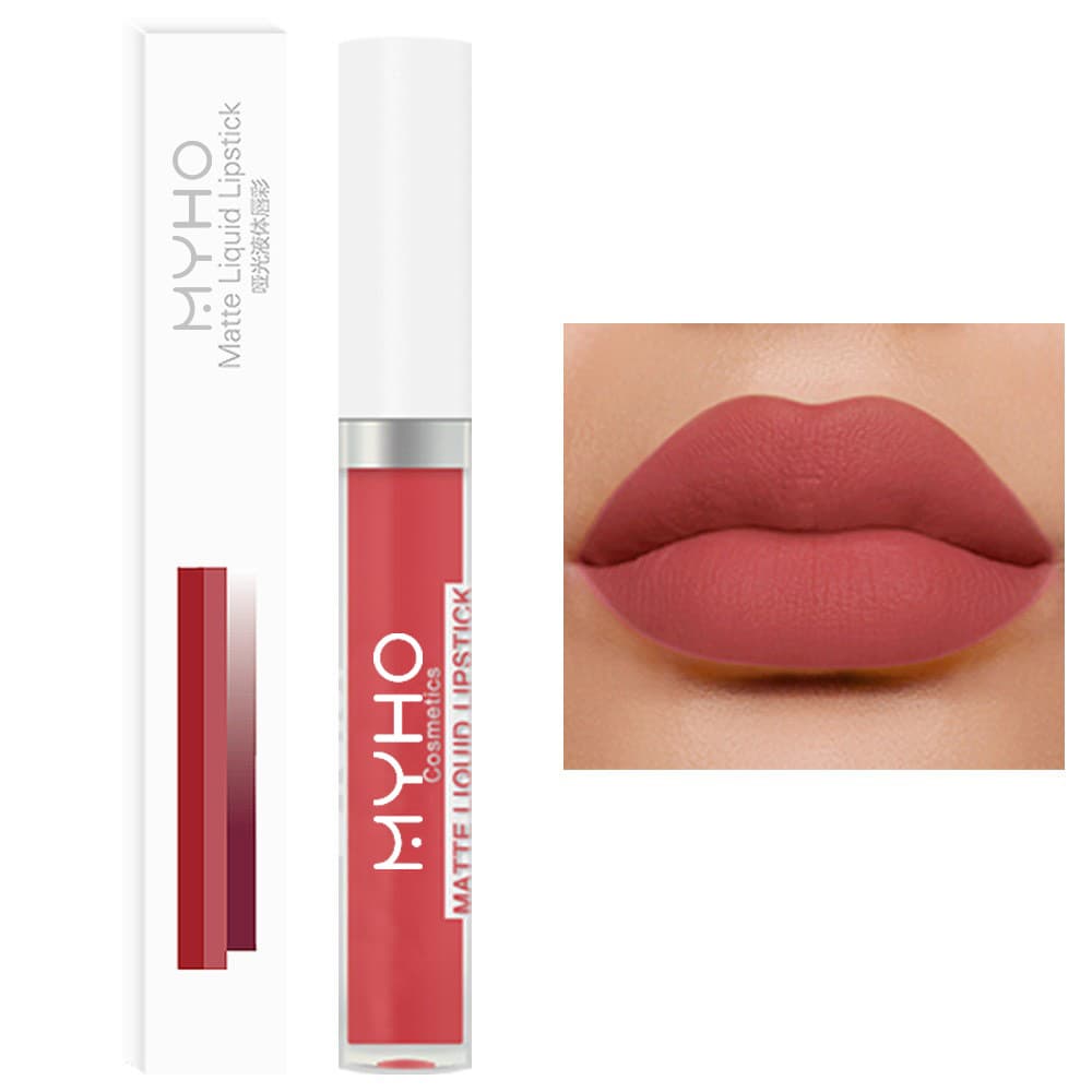 MYHO Matte Lip Gloss Easy to Apply, Non-Stick Cup, Fade-Proof, Matte Liquid Lipstick, Multi-Color Cosmetics, Cross-Border Cosmetics Lipstick