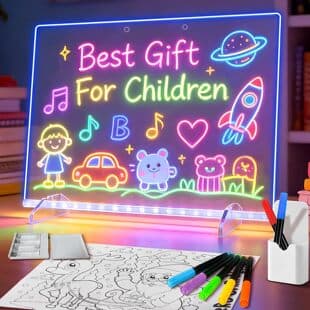 Cross-border LED Fluorescent Board Acrylic Board 7-Color Erasable Board Pen Graffiti Light Drawing Board Children's Toy Drawing Board