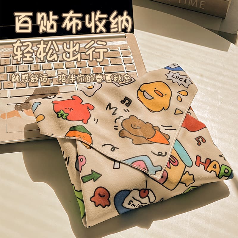 Cute Cosmetic Magic Cloth Camera Wrap, Foldable Self-Adhesive Inner Bag for Mirrorless, iPad, DSLR