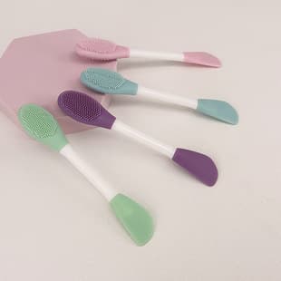 Double-Ended Silicone Face Mask Brush for Deep Cleansing Pores, Mud Mask Applicator, Portable Makeup Tool, 1 Pack