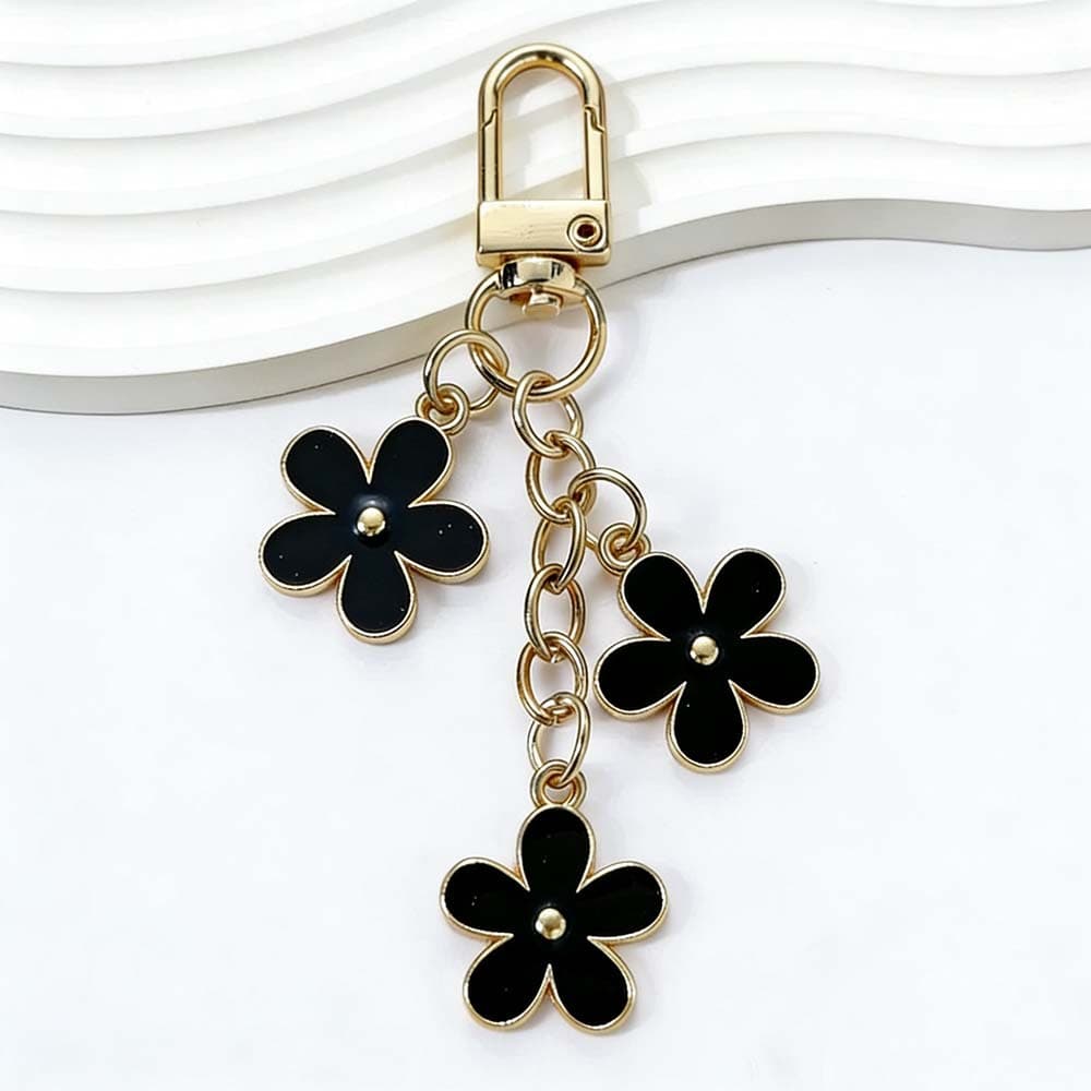 New Cross-Border Enamel Flower Creative Keychain Metal Bag Clip Pants Clip Cosmetic Bag Mini Pendant