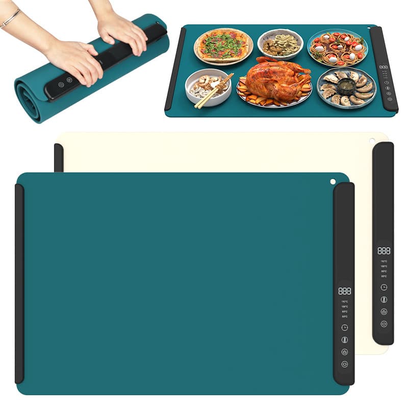 Silicone Food Warming Board & Mat, Meal Heating Plate, Table Food Insulation Pad, Multi-functional Hot Dish Mat