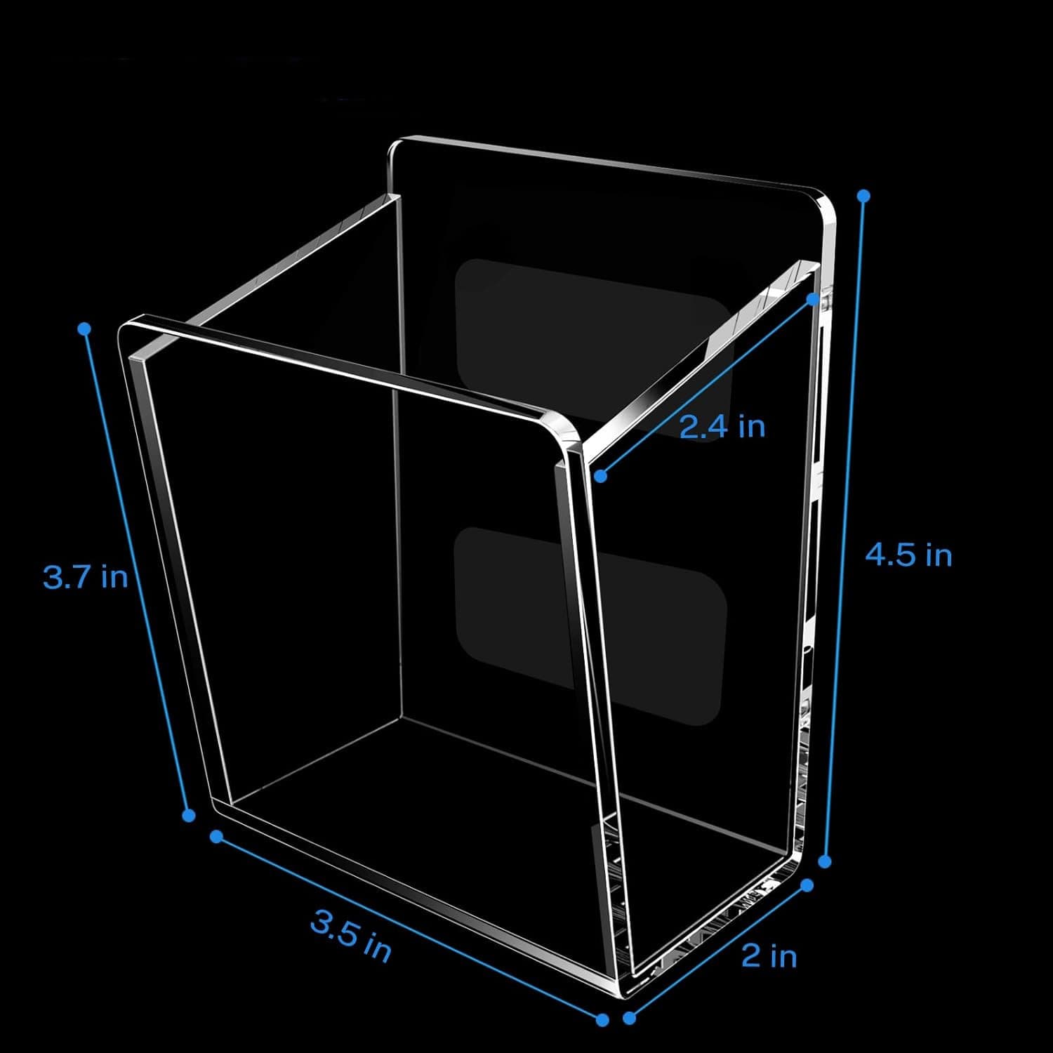 Transparent Acrylic PMMA Magnetic Wall-Mounted Whiteboard Pen Storage Box, Customizable Size and Style with Silk-Screen Logo