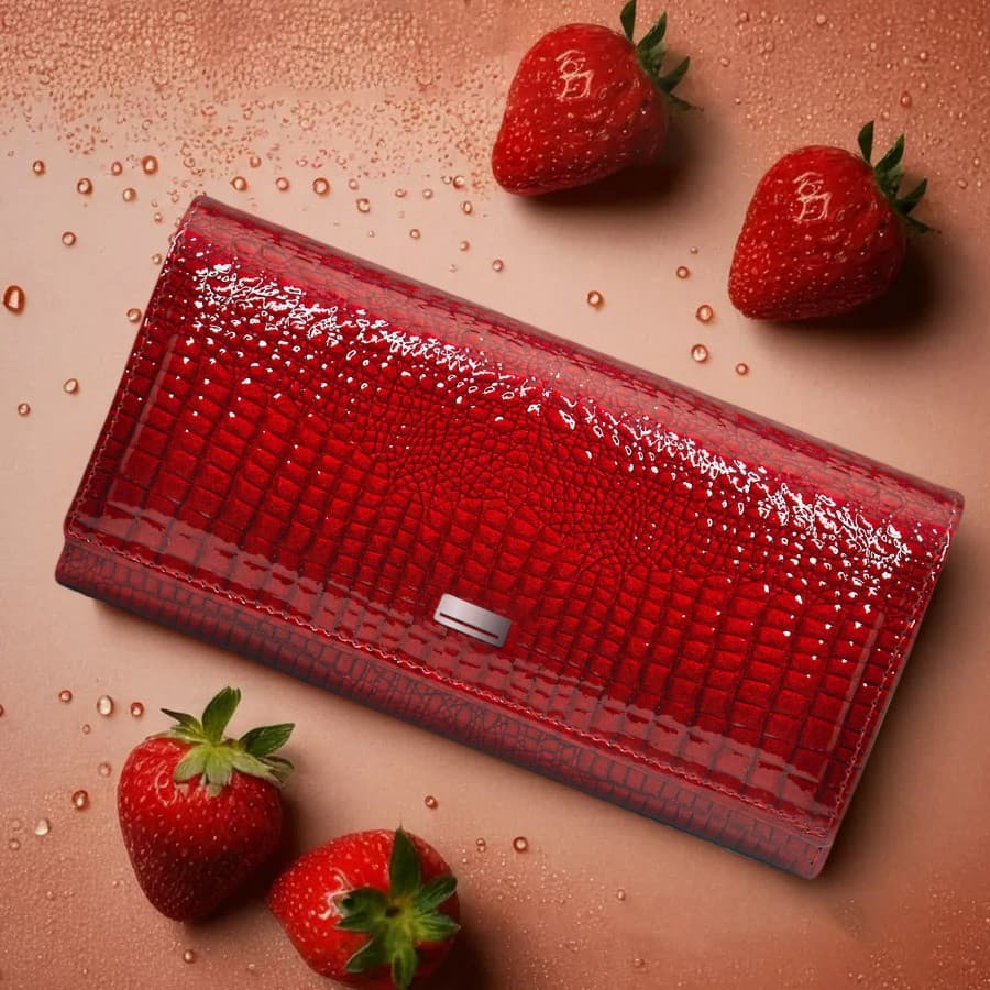 European and American Genuine Leather Magnetic Snap Multi-function Card Holder Large Capacity Top Layer Cowhide Long Patent Leather Women's Wallet Wholesale