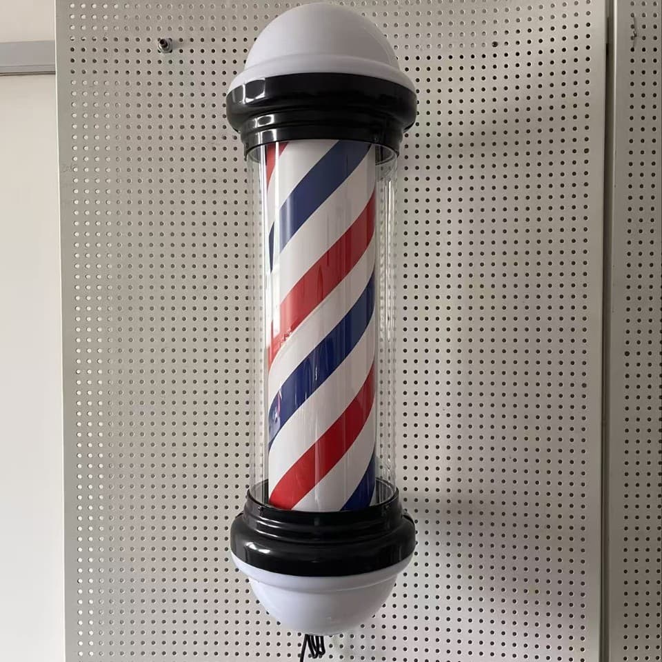 Barber Shop Swirl Light, Chrome-Plated Cylindrical with Ball, Ultra-Bright, Professional Factory Direct