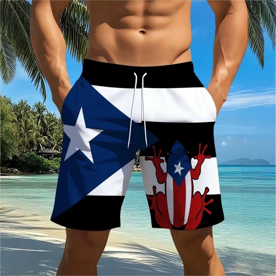 Beach pants men's drifting swimming loose shorts summer surfing shorts travel vacation five-point pants quick-drying swimming trunks