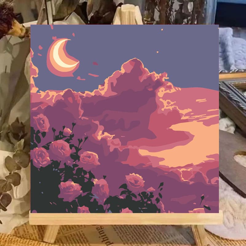 New DIY Digital Oil Painting Small Size Kids Cartoon Hand-Painted Coloring Art Healing Wall Art Night Market Stall Wholesale