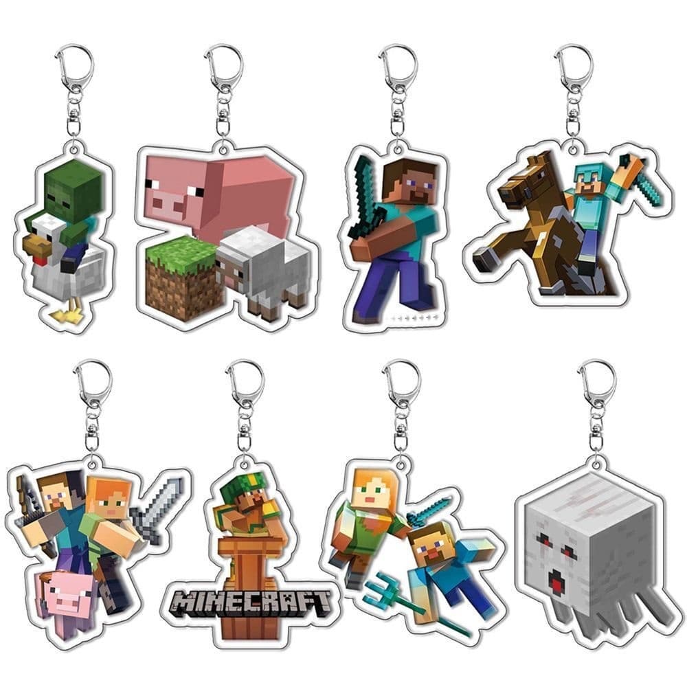 Minecraft peripheral double-sided acrylic keychain minifigure Steve pendant figure game