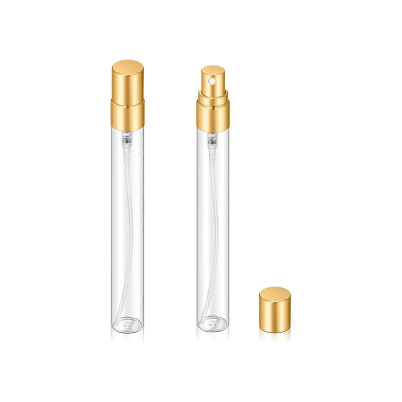 2 3 5 10ml Electroplated Aluminum Half-Cover Spray Nozzle Transparent Glass Perfume Refill Bottle Spray Bottle
