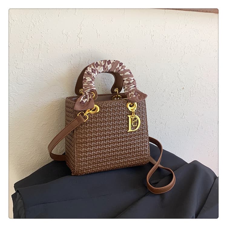 Premium Silk Scarf Lady Handbag Vintage Commute Versatile Crossbody Bag Casual Fashion Shoulder Bag