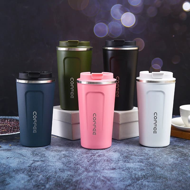Cross-border Minimalist New Stainless Steel Coffee Cup Double-layer Vacuum Portable Insulated Tumbler Car Portable Gift Water Cup