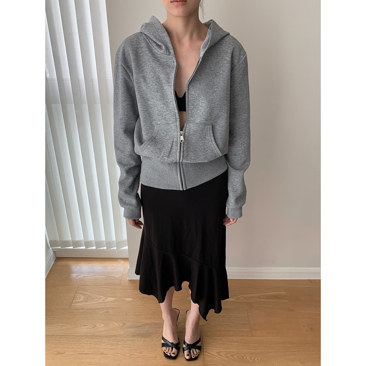 Doris Autumn New Korean Short Sporty Waist-Cinching Hoodie Zip-Up Versatile Cardigan Jacket for Women