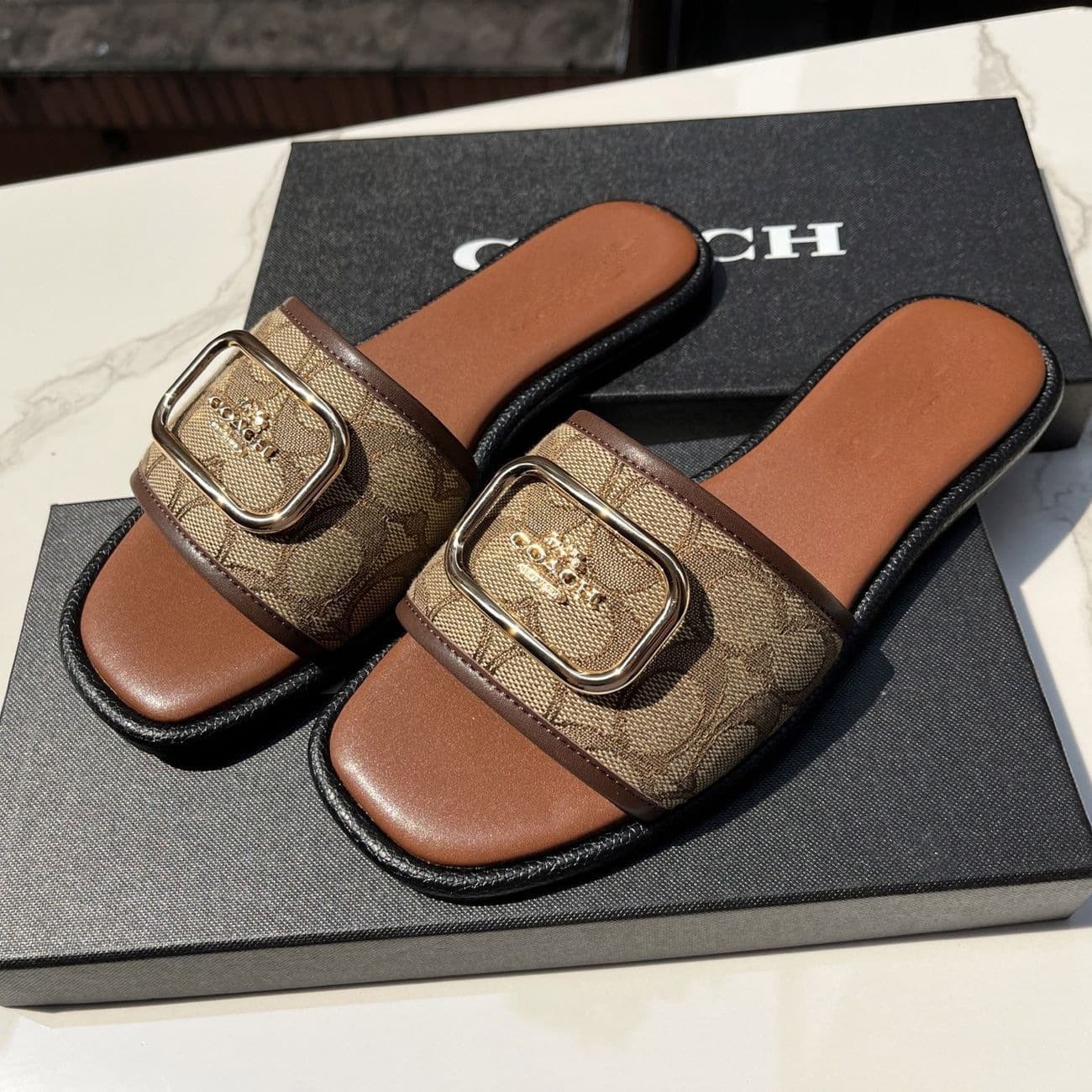 2025 New Retro Flat Slide Sandals for Women, Non-Slip Fashionable Print Fabric Beach Shoes for Outdoor Wear