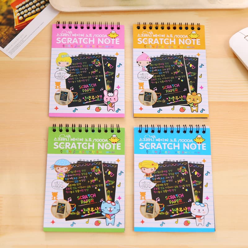 Wholesale of Children's Scratch Art Coil Books, Creative Colorful DIY Doodle Books, Student Fun Drawing Books and Prizes