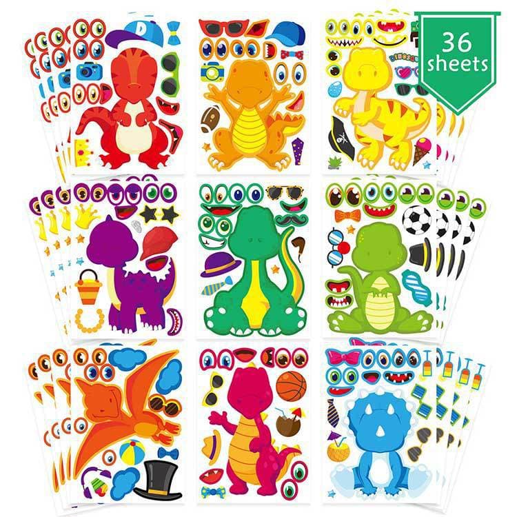 Dinosaur Theme Stickers Kids Art Crafts Birthday Gifts Party Supplies DIY Stickers