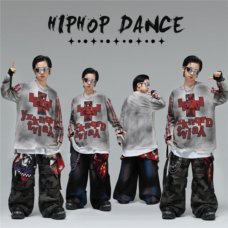 Hip Hop Kids Streetwear, Hip Hop Boy Cool Suit Set, Children's Drum New Year Performance Outfit, Street Style
