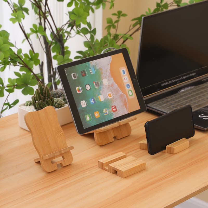 Creative Wooden Phone Stand for Live Streaming, TV Shows, Lazy Desktop Use, Detachable Universal Stand for Phone and Tablet