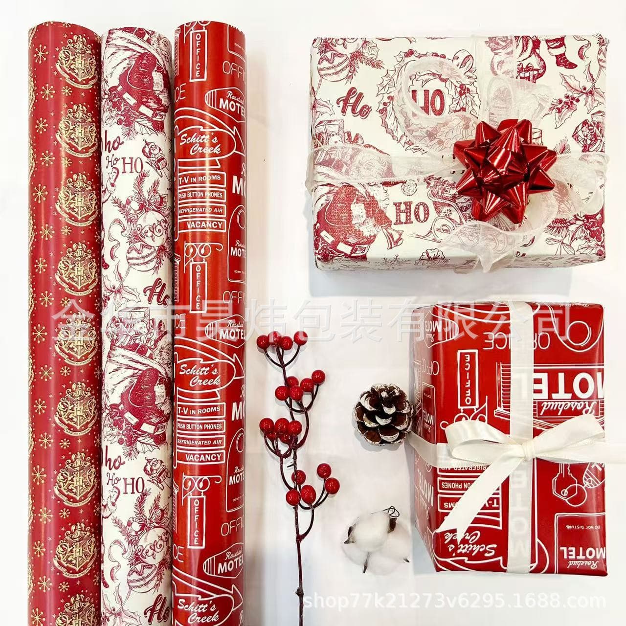 Factory direct sales Coated paper high-end Christmas gift wrapping paper Creative festive gift wrapping paper