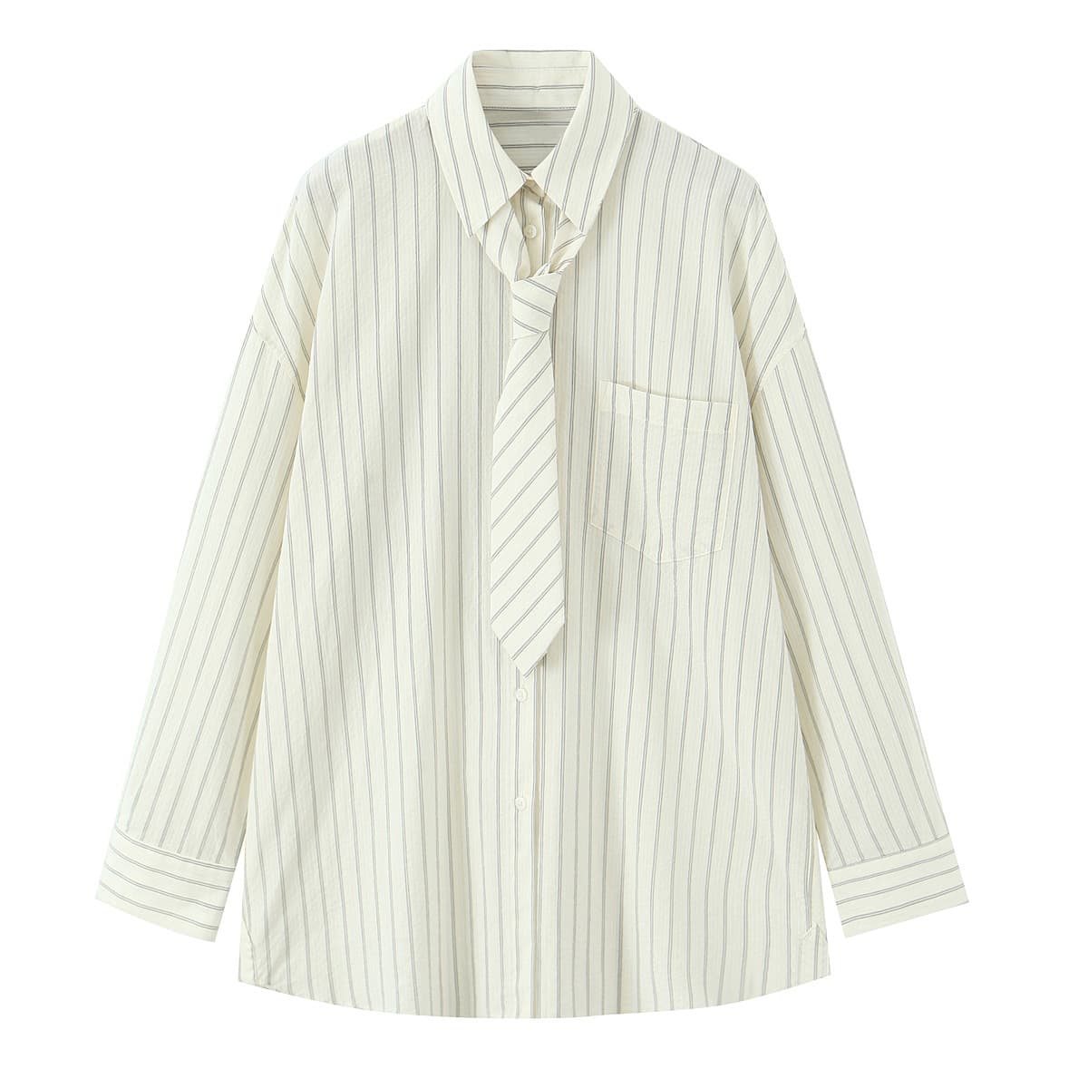 Women's Loose Fit Tie Blouse for Wholesale - European and American Cross-Border Fashion