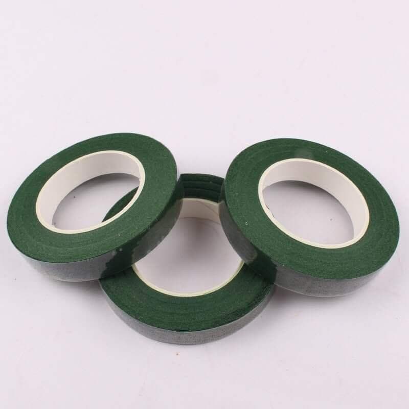 Green DIY Handmade Extended 30Y Tape Colored Adhesive Tape 30 Yards Floral Tape for Mesh Flower Stocking Flower Packaging Material