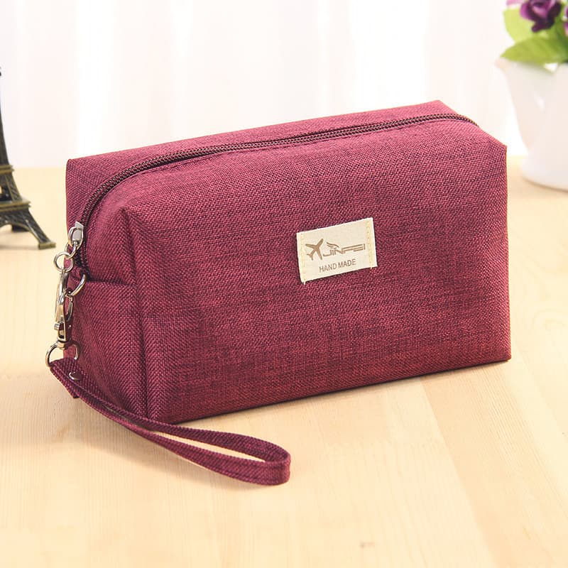 Oxford cloth hand-held cosmetic bag for women, simple small square bag, portable large-capacity cosmetic storage bag, wholesale printable