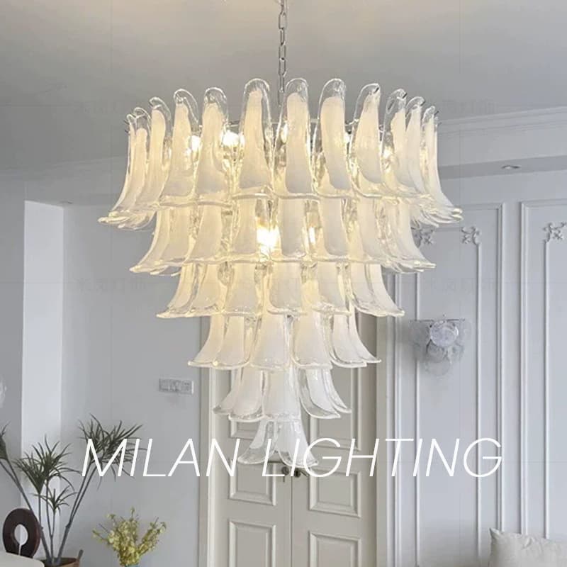 The best-selling light luxury living room chandelier on the entire network Murano MURANO glass chandelier French cream style bedroom dining room lamp