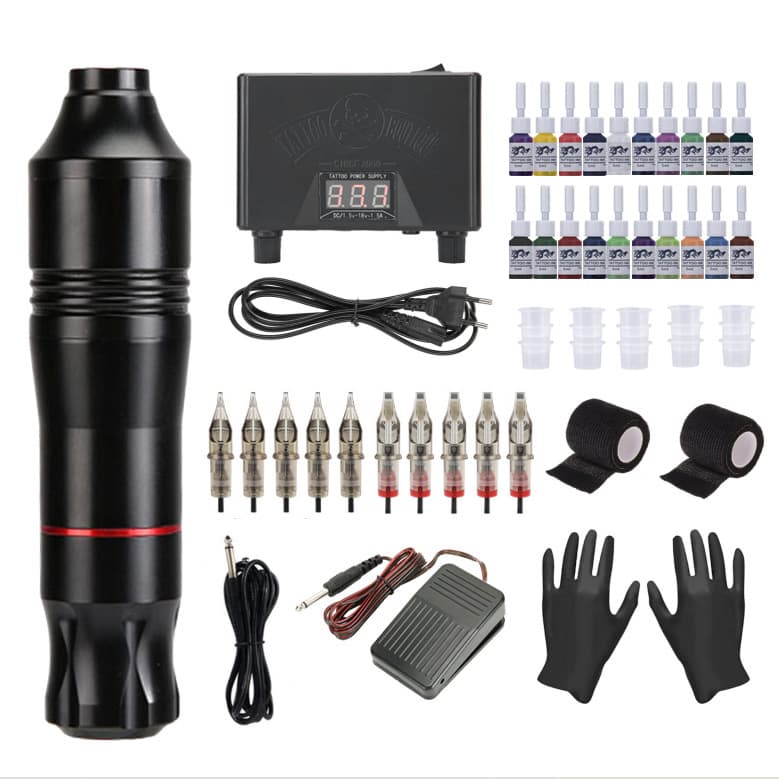 Tattoo Kit Power Supply Complete Set Wholesale for Cross-border Amazon Tattoo Machine Motor Tattoo Pen
