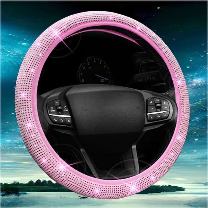 Cross-Border New Diamond-Encrusted Central Armrest Box Pad, Steering Wheel Cover, Seat Belt Protective Cover, Rear View Cover, Full Diamond Coaster
