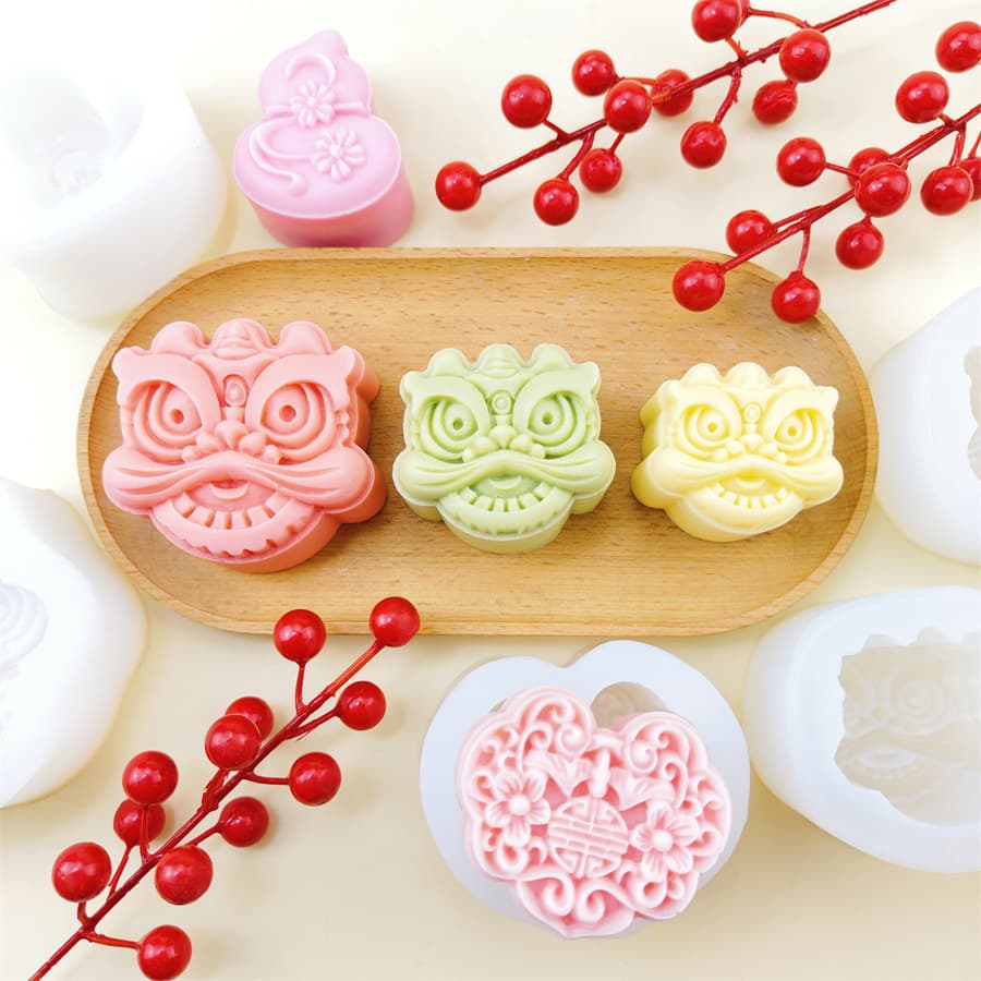 Lion Dance, Wishful Thinking, Gourd, Mooncake Silicone Mold, Dessert Pastry Cake Baking Mold, Handmade Soap, Scented Candle Mold