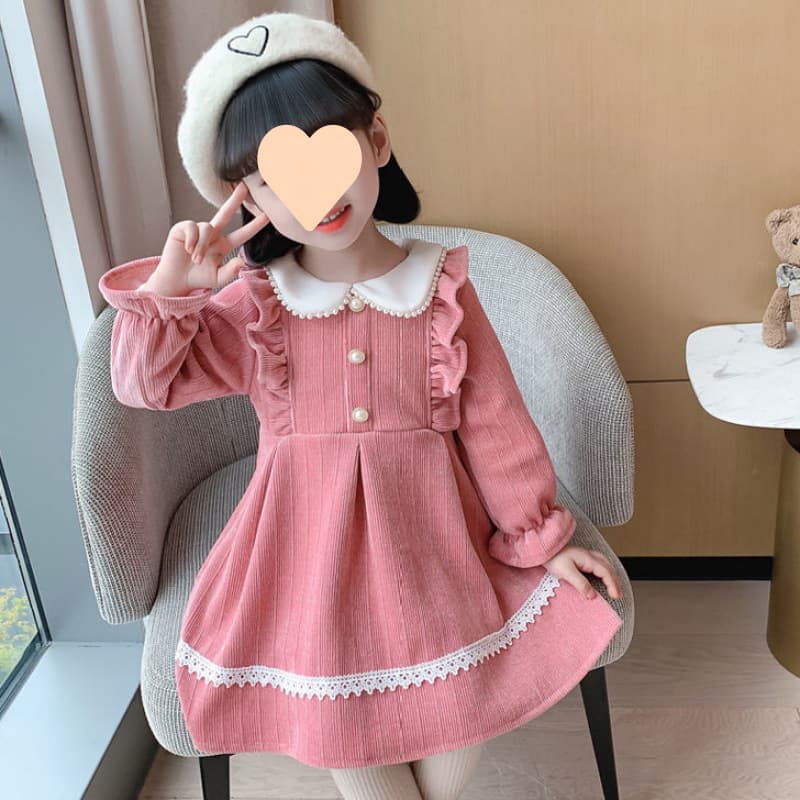 Girls' Dress 2025 Spring and Autumn Kids Clothing Skirt Stylish Children Baby Dress Autumn Winter Fall Princess Dress Trendy
