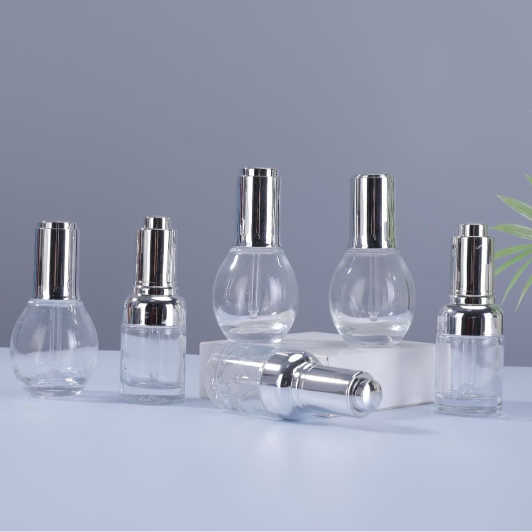 Transparent Glass Serum Sample Bottles with Dropper for Beauty Salon Skin Care Products Mini Vials Bulk Wholesale