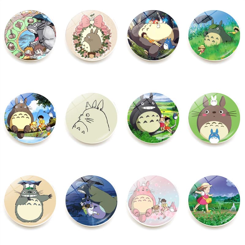 Miyazaki Hayao Animation My Neighbor Totoro Refrigerator Magnet Time Gem Magnetic Glass Home Whiteboard Sticker Decoration 25mm