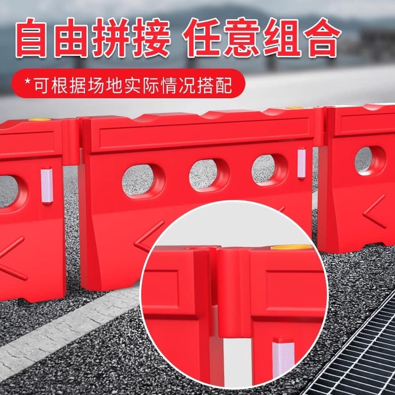 Roll-Molded Three-Hole Water-Filled Barrier, Impact-Resistant Isolation Pier with Plastic Guardrail System