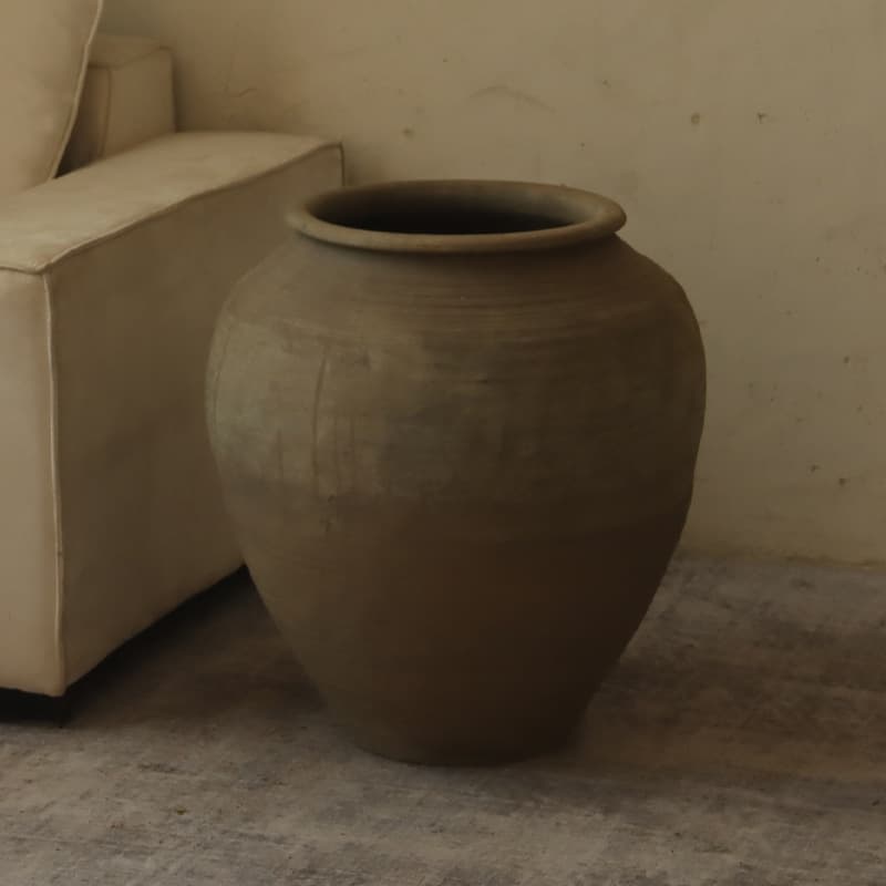 In-stock floor terracotta pottery jar landscape decoration ornament vintage living room rustic coarse ceramic flower pot extra large vase wholesale