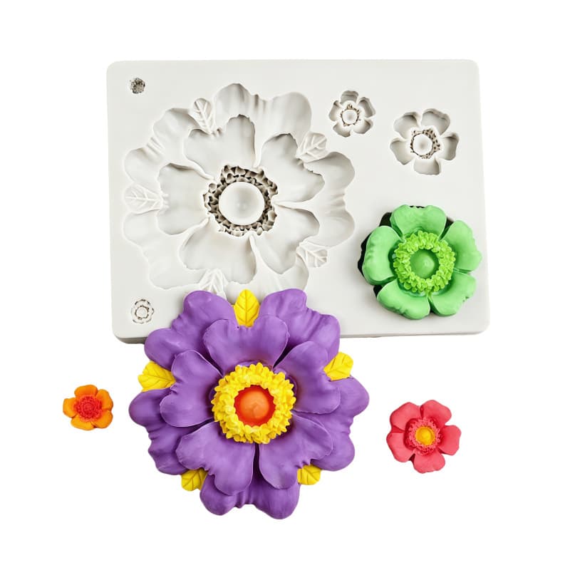 Maple Leaf, Monstera Leaf, Large and Small Rose Flower Silicone Mold for Fondant Cake Decoration, Handmade Silicone Mold