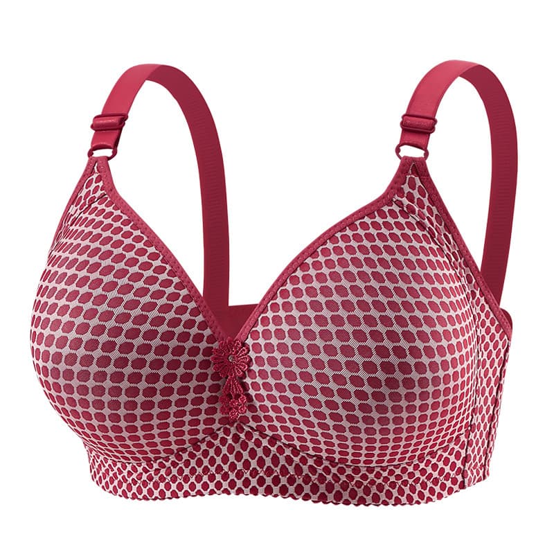Cross-Border New Style Plus Size E-Cup Wireless Jacquard Bra, Thin Cup Cross-Border Shaping Comfort Breathable Bra
