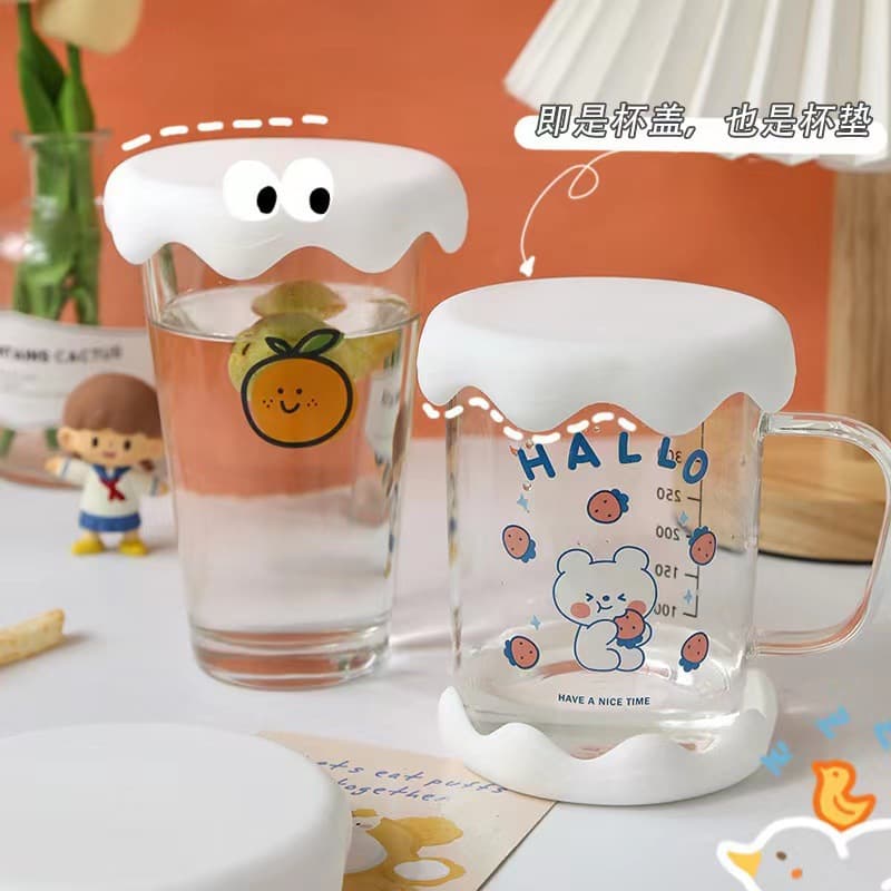 Factory Direct Food-Grade Silicone Snow Cup Lid Creative Mug Glass Cup Dustproof Silicone Water Cup Lid
