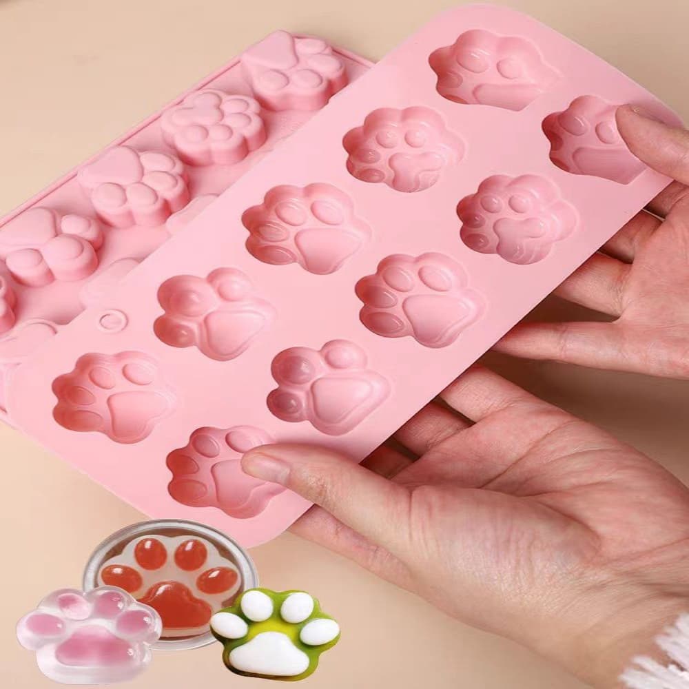 10-Piece Cat Claw Wax Bottle Sugar Mold Silicone Cat Claw Bowl Cake Jelly Plaster Doll Mold Epoxy Mold Making Tool