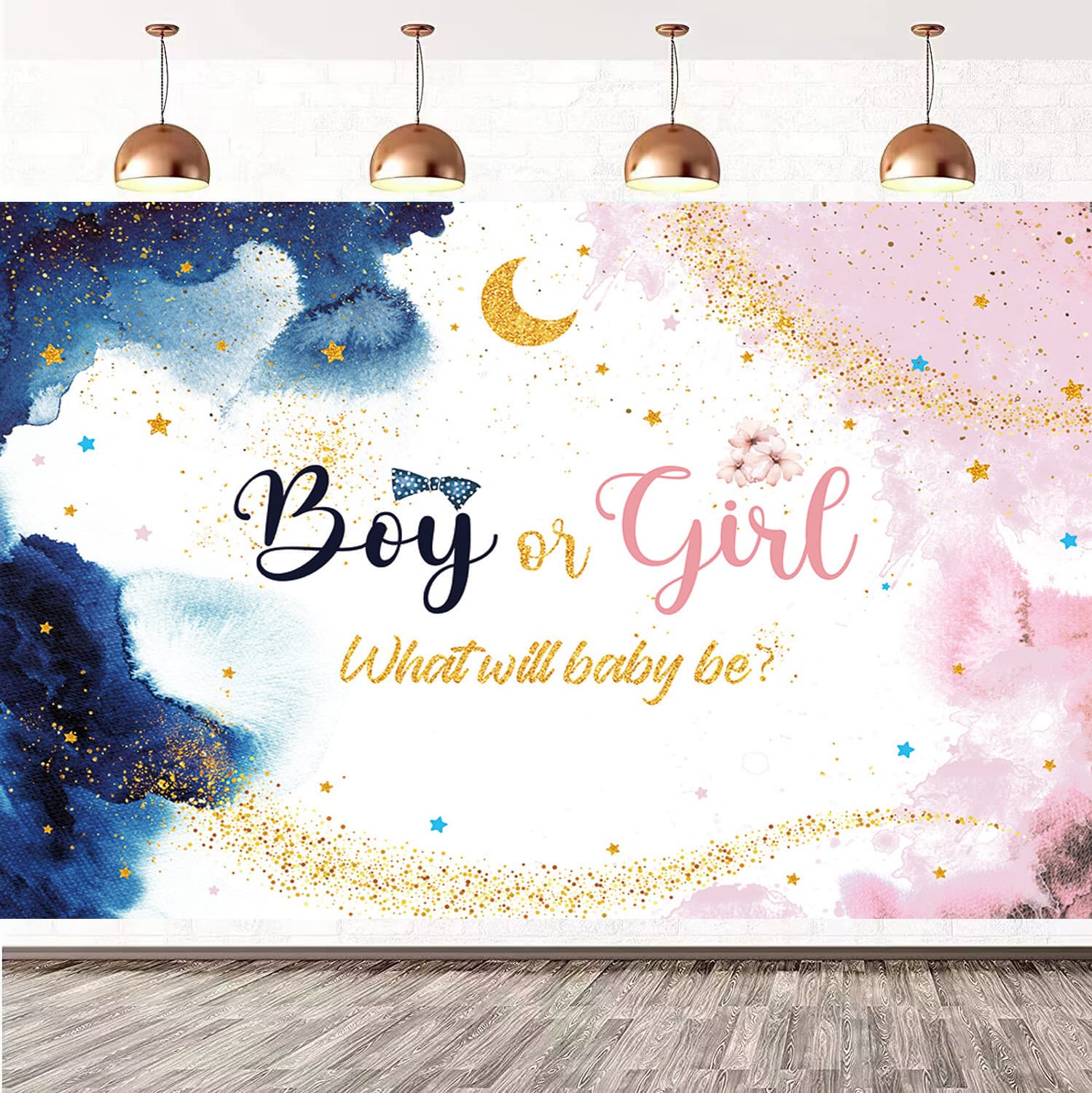 Foreign Trade Amazon Boy or Girl Photography Background Cloth Boys Girls Baby Sex Reveal Photo Party