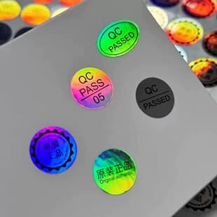 In Stock Laser QC PASS Label Quality Inspection Certificate Sticker Waterproof Tear-Proof QC Label Sticker