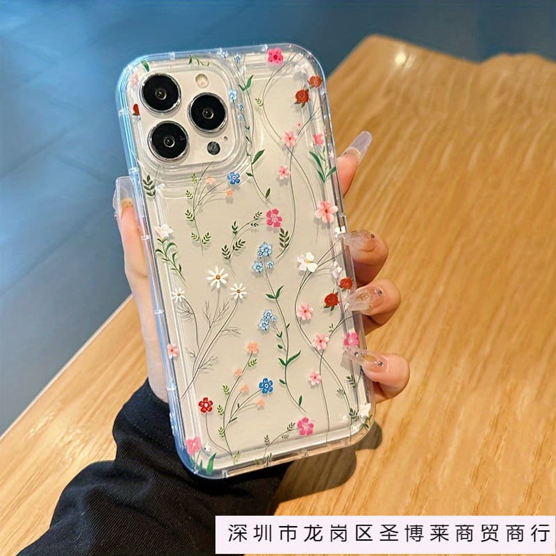 Colorful flower vine suitable for Apple 16/15/14/13/12promax shock-absorbing airbag mobile phone case iphone11 soft